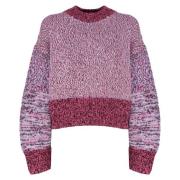 Runway Multicolor Crewneck Sweater Paars Wol Loewe , Purple , Dames