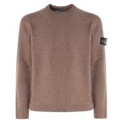 Noten Trui met Ronde Kraag Stone Island , Brown , Heren