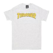 Logo Tee Ash Grey Korte Mouw Thrasher , Gray , Unisex