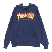 Flame Hood Sweatshirt Navy/Geel Thrasher , Blue , Unisex