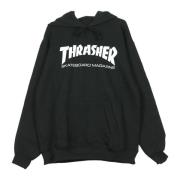 Zwart/Wit Hoodie Thrasher , Black , Unisex