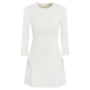 Korte Ivoor Crepe Jurk Elisabetta Franchi , White , Dames