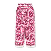 Katoenen hoge taille broek Dolce & Gabbana , Pink , Dames