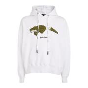 Witte Krokodil Hoodie Palm Angels , White , Heren