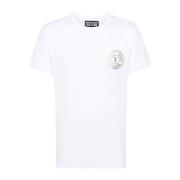 Casual Katoenen T-Shirt voor Mannen Versace Jeans Couture , White , He...