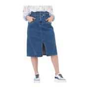 Frisse Blauwe Denim Rok Suncoo , Blue , Dames