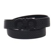 Omkeerbare Zwart/Bruin Leren Riem Salvatore Ferragamo , Black , Heren