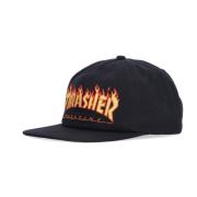 Vlam Geborduurde Snapback Pet Zwart Thrasher , Black , Unisex