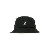 Zwarte Gewassen Katoenen Bucket Hoed Kangol , Black , Unisex