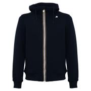 Blauwe Zip Hoodie Sweater K-Way , Blue , Heren