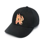 Monogram Logo Baseball Cap Zwarte Hoed Palm Angels , Black , Heren