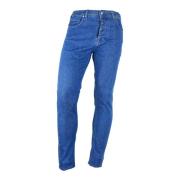 Lichtblauwe Katoenen Denim Jeans Aquascutum , Blue , Heren