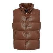 Echt leren bodywarmer met donsvulling Boggi Milano , Brown , Heren