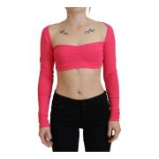 Roze Gebreide Vierkante Hals Lange Mouwen Dsquared2 , Pink , Dames