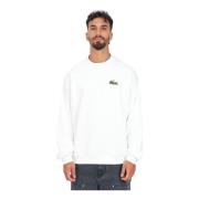 Witte Sweater Urban Stijl Badge Lacoste , White , Heren