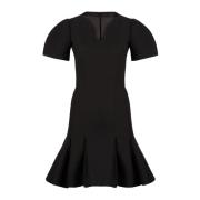 Zwarte Wol Peplum Jurk Nina Ricci , Black , Dames