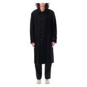 Zwarte Wollen Lange Jas MM6 Maison Margiela , Black , Heren