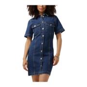 Denim Mini Jurk voor Chique Look Envii , Blue , Dames