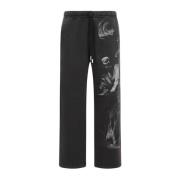 Zwarte Katoenen Sweatpants met Unieke Grafische Off White , Black , He...