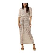 Cyrilla Dress Maxi Jurk Zand Semicouture , Beige , Dames