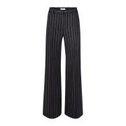 Blauwe Pinstripe Wijde Broek Nina Ricci , Blue , Dames