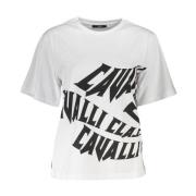 Witte Bedrukte Tee Klassieke Elegantie Cavalli Class , White , Dames