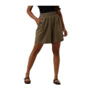 Linnen Hoge Taille Shorts Gestuz , Green , Dames