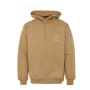 Calligraphy Slogan Hoodie Drole de Monsieur , Brown , Heren