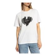 Logo-bedrukt T-shirt Saint Laurent , White , Dames