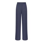 Wol Kasjmier Rechte Pijp Broek Kiton , Blue , Dames