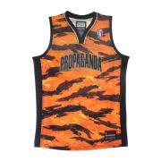 Tiger Camo Basketball Tank Top Propaganda , Orange , Heren