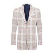 Kasjmier Glen Plaid Jas Kiton , Beige , Heren