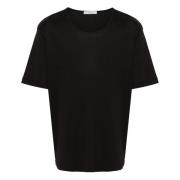 Casual Katoenen T-shirt Lemaire , Black , Heren