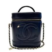 Pre-owned Leather handbags Chanel Vintage , Blue , Dames