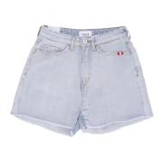 Denim Shorts Ivy Franje Onderkant Amish , Blue , Dames