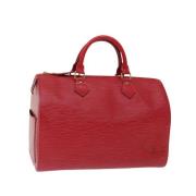 Pre-owned Leather handbags Louis Vuitton Vintage , Red , Dames