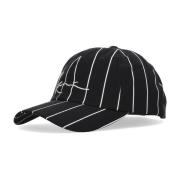 Pinstripe Pet Zwart/Wit Gebogen Klep Karl Kani , Black , Heren