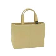 Pre-owned Leather handbags Burberry Vintage , Beige , Dames