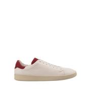 Witte Leren Lage Sneakers Kiton , White , Heren