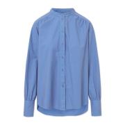 Sabine Poplin Shirt Riverside Blue Rue De Tokyo , Blue , Dames