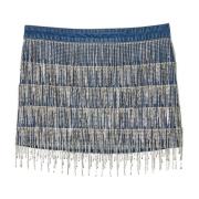 Fringed Denim Rok Munthe , Blue , Dames