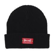 Indy Beanie Zwarte Hoed Geborduurd Logo Etnies , Black , Heren