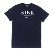 Grafische Jurk Middernacht/Wit Korte Mouw Nike , Blue , Dames