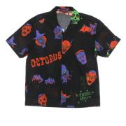 Halloween Monsters Familie Shirt Zwart/Paars Octopus , Black , Heren