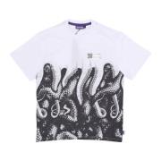 Slangenprint Tee Wit Shirt Octopus , Black , Heren