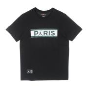 Paris Saint Germain Wordmark Tee Zwart Jordan , Black , Heren