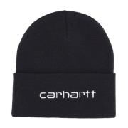 Script Beanie Muts Zwart/Wit Carhartt Wip , Black , Heren