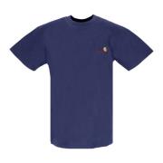 Script Tee Enzian Heren T-shirt Carhartt Wip , Blue , Heren