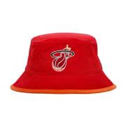 Miami Heat Velvet Bucket Hat Mitchell & Ness , Red , Heren