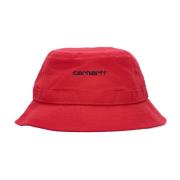 Script Rocket Bucket Hat Zwart Carhartt Wip , Red , Unisex